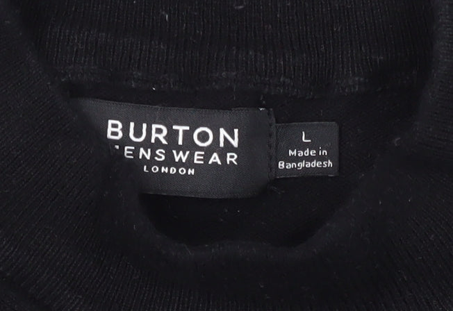 Burton Menswear Black Cotton Pullover Jumper L