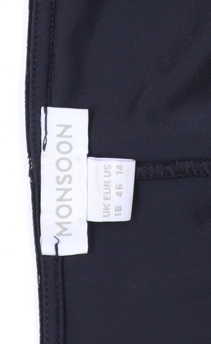 Monsoon Women's Black Polka Dot Bodycon Dress Size 18