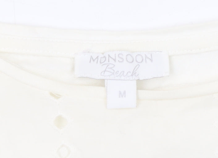 Monsoon Beach Ivory Cotton Women's Short Sleeve T-Shirt