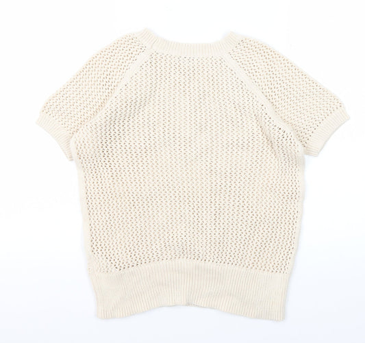Gap Women's Beige XS Open-Knit Pullover Jumper