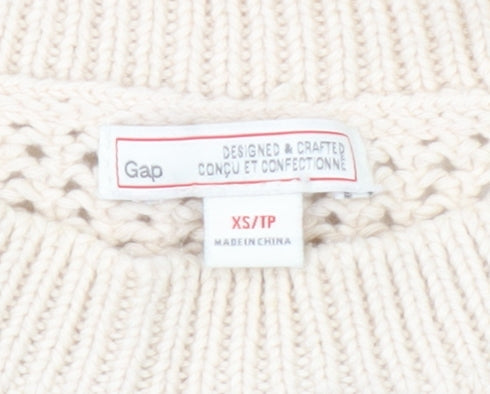 Gap Women's Beige XS Open-Knit Pullover Jumper
