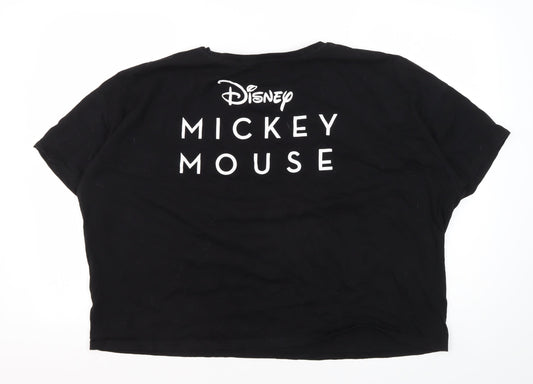 Womens UK Size XL Disney Black Basic T-Shirt