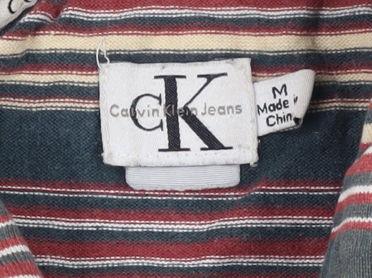 Calvin Klein Men's Multicoloured Striped Polo M