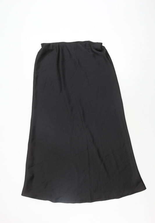 New Look Women's Black Midi A-Line Skirt, Size 12, Elastic Waist