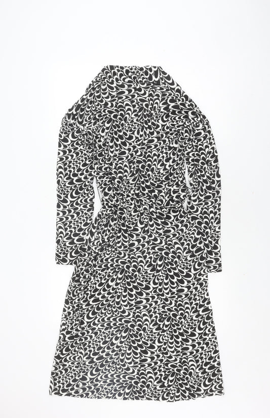 L.K. Bennett Women's Black & White Abstract Dress Size 14