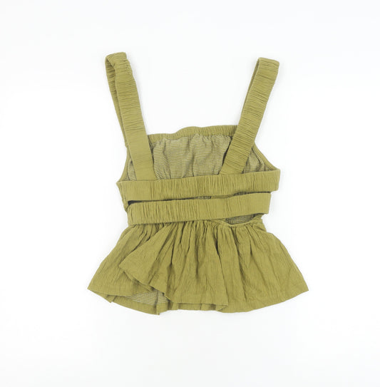 ASOS Design Women's Green Striped Camisole Blouse UK 8