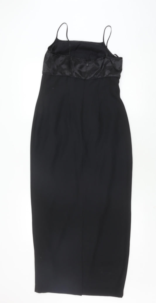Debut Women's Black Slip Dress Midi Size 10
