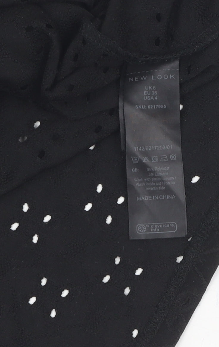 Womens UK Size 8 New Look Black Basic Blouse