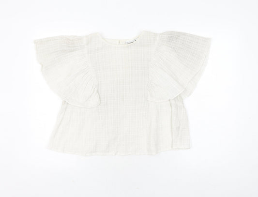 ASOS DESIGN Women's White Cotton Blouse UK 18