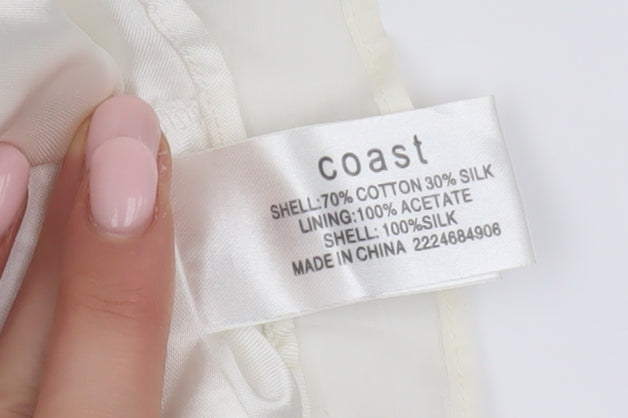 Coast Women's White A-Line Midi Dress Size 12