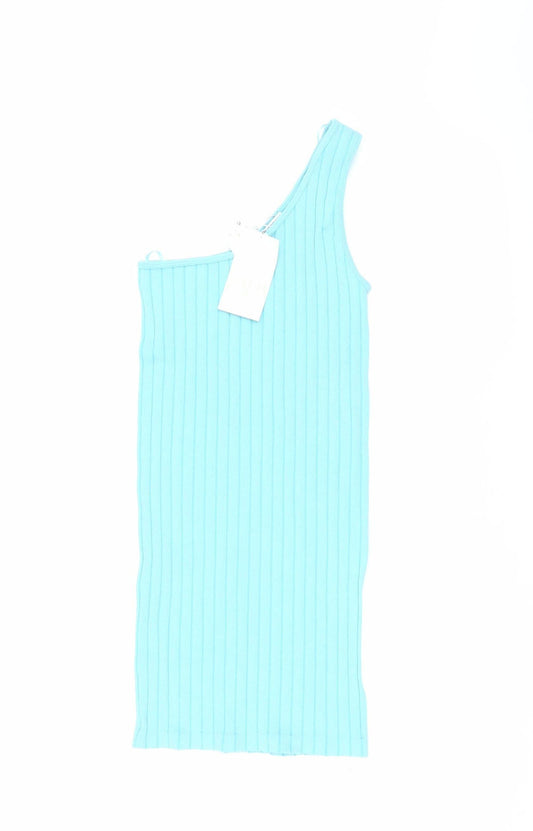 Zara Women's Blue One Shoulder Tank Dress XS