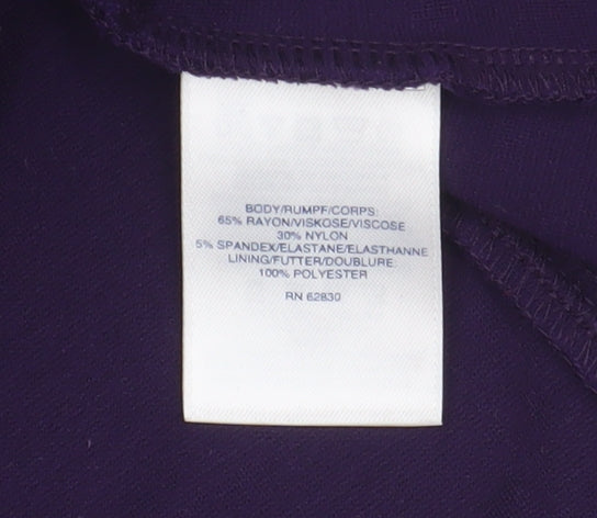 Lands' End Women's Purple Fit & Flare Dress, Size 12 Petite