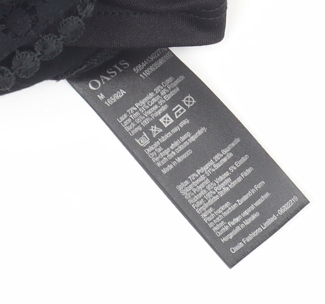 Womens UK Size M Oasis Black Tunic Blouse