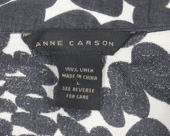 Womens UK Size L Anne Carson Black Basic Blouse