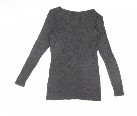 French Connection Women's Grey Long Sleeve T-Shirt Size L