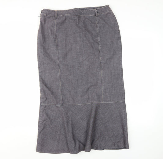 Principles Women's Grey Midi Pencil Skirt Size 14