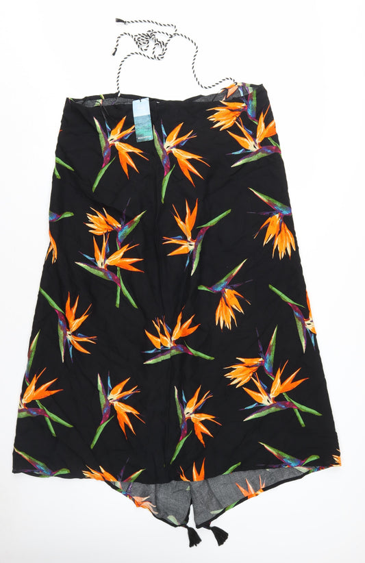 Marks and Spencer Women's Black Floral Slip Dress Size 10