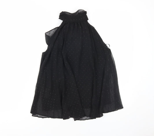 Womens UK Size 2 MNG Black Basic Blouse