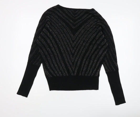 Womens UK Size M QED London Black Pullover Jumper