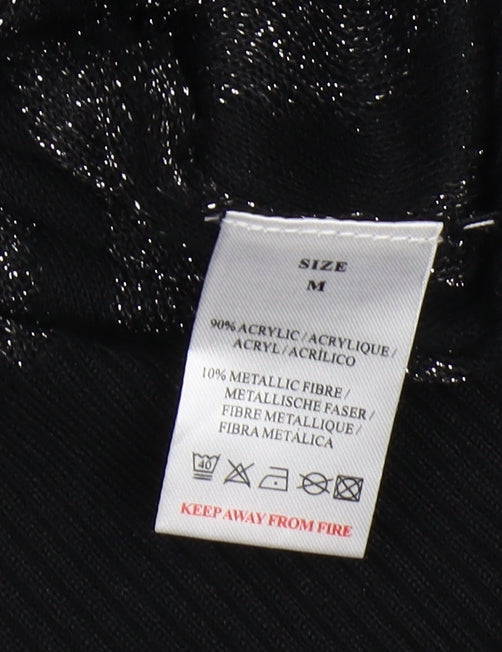 Womens UK Size M QED London Black Pullover Jumper