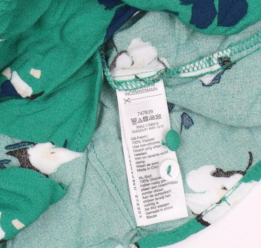 Womens UK Size 14 Monsoon Green Basic Blouse