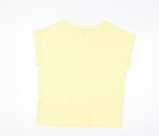 Forever 21 Women's Yellow Striped T-Shirt S