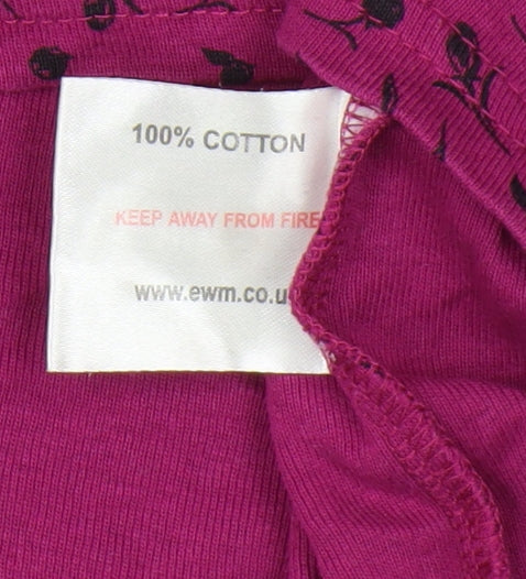 Isle Women's Pink Floral Blouse, Round Neck, Size L