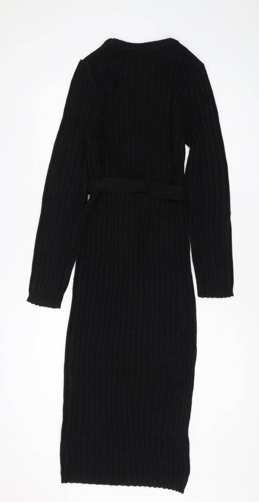 Brave Soul Women's Black Midi Bodycon Dress Size 10