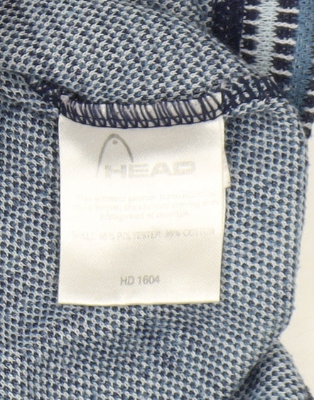 Head Men's Blue Plaid Short Sleeve Polo, Size L
