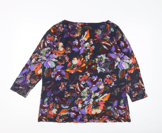 Lands' End Women's Floral Blouse, M, Multicoloured, Casual