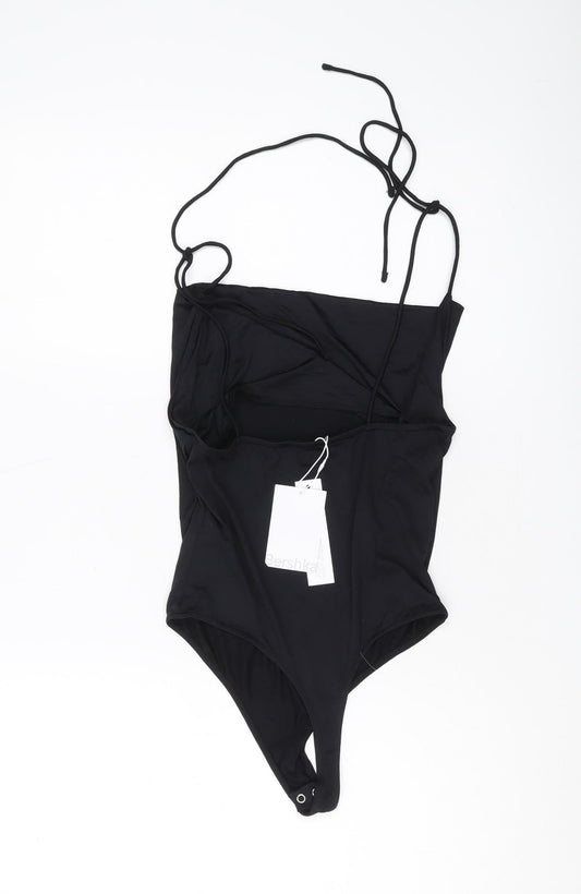 Bershka Women's Black Sleeveless Bodysuit, L
