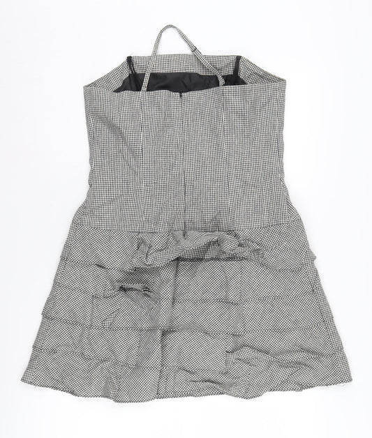 Next Women's Black Check Strapless Dress Size 14