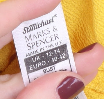 Womens UK Size 12 Marks and Spencer Yellow Tank