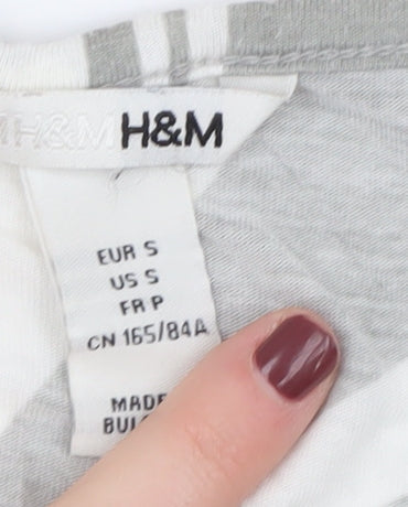 Womens UK Size S H&M Grey Tunic Blouse
