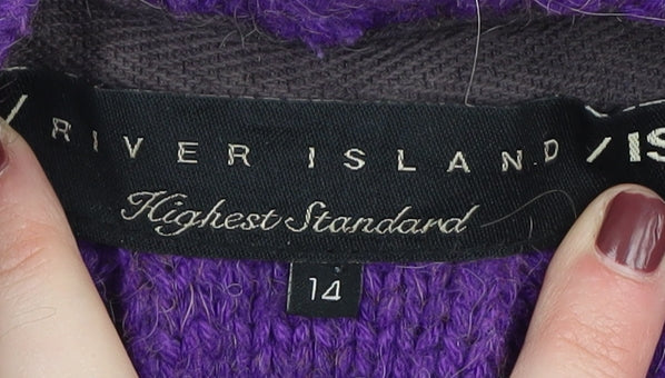 River Island Women's Purple Hooded Cape Size 14