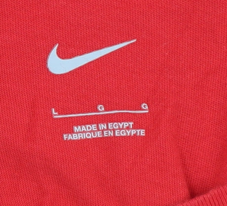 Nike Men's Red Regular Fit Cotton Short Sleeve T-Shirt