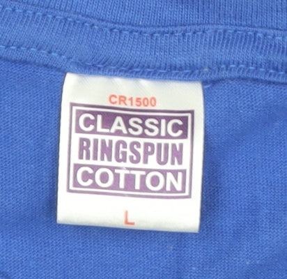 Mens UK Size L Gildan Blue T-Shirt