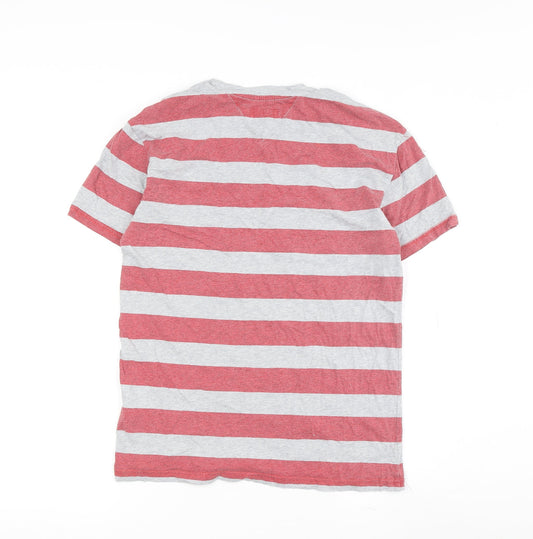 Tommy Jeans Men's XS Red Striped Crew Neck T-Shirt