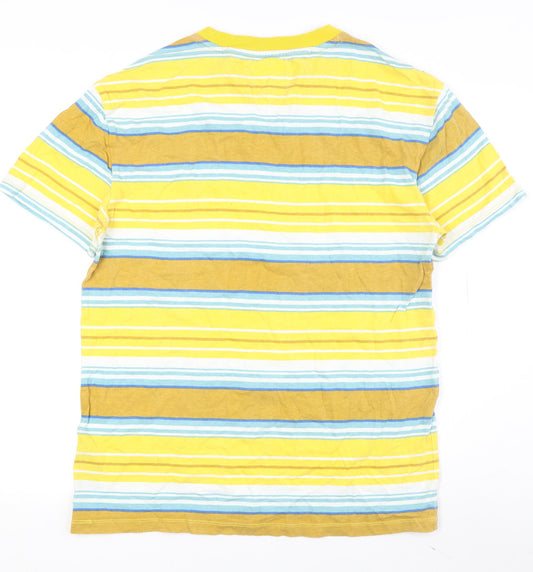 Tommy Jeans Men's Yellow Striped T-Shirt - Size S