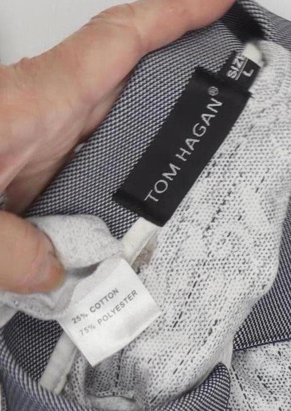 Tom Hagan Men's Grey Cotton Polyester Polo L