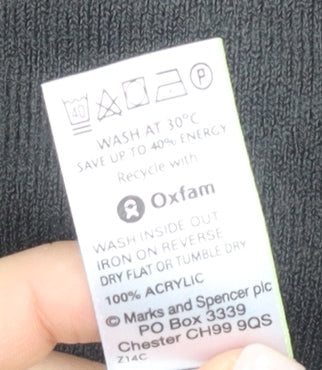 Marks and Spencer Men's Grey Pullover Jumper V-Neck Medium