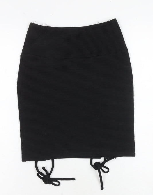 ASOS Women's Black Lace Up Pencil Skirt, Size 6, Elegant Style
