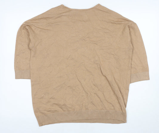 Bonmarche Women's Beige Beaded Top Size 16