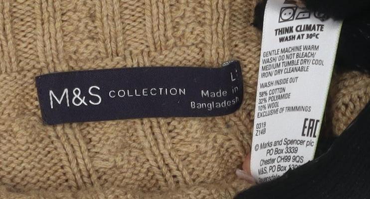 Womens UK Size L Marks and Spencer Beige Pullover Jumper