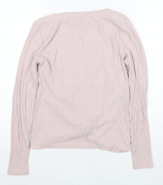 Womens UK Size 8 New Look Pink Wrap T-Shirt