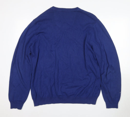 Marks & Spencer Men's Blue V-Neck Pullover XL