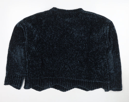 Womens UK Size 14 Zara Knit Blue Pullover Jumper