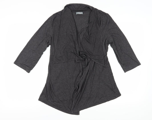 Per Una Women's Grey Wrap Blouse, Size 14, Cowl Neck