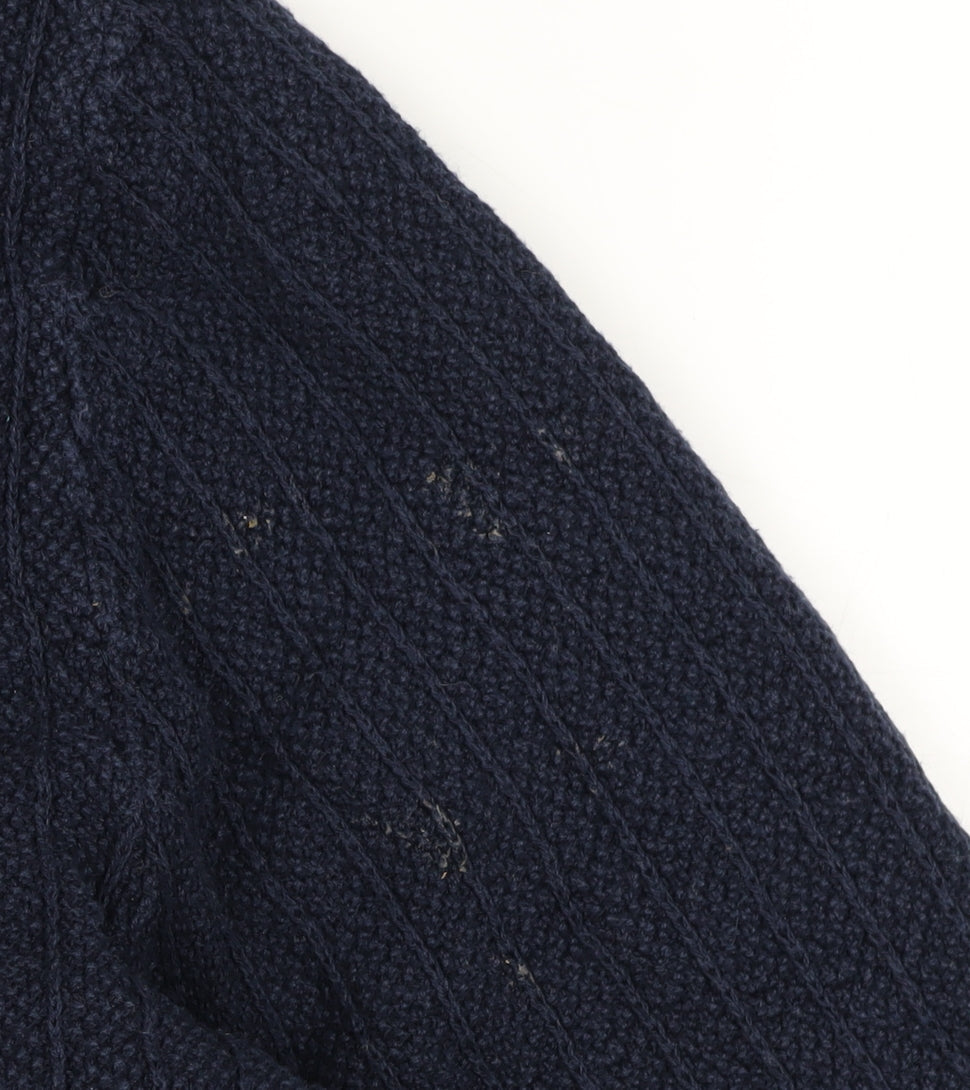 H&M Men's Blue Cable-Knit Pullover Jumper M