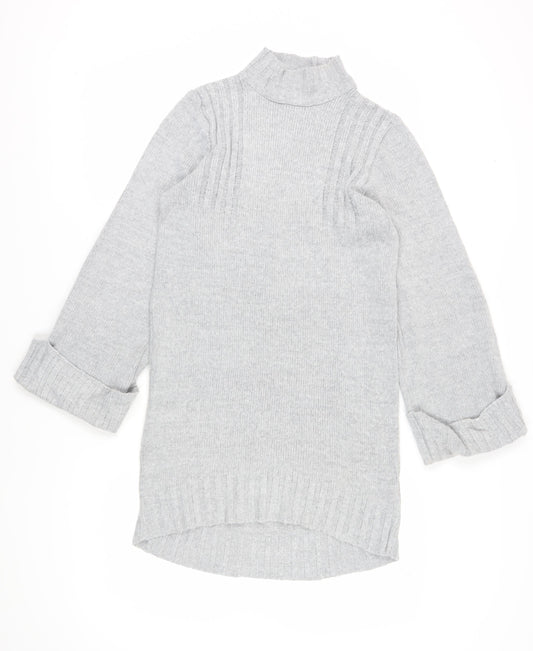 Additional front view of Miss Selfridge Women's Grey Jumper Dress, size 6